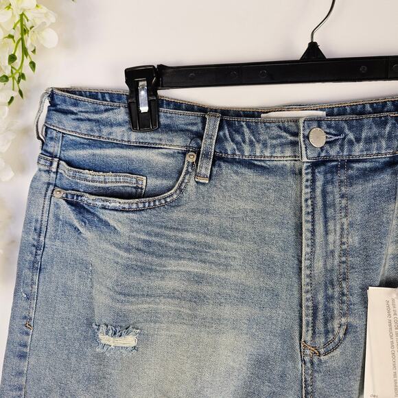 New Dear John Ivy Shorts Size 33 High Rise Distressed Denim Cutoff Short Raw Hem - Picture 3 of 13